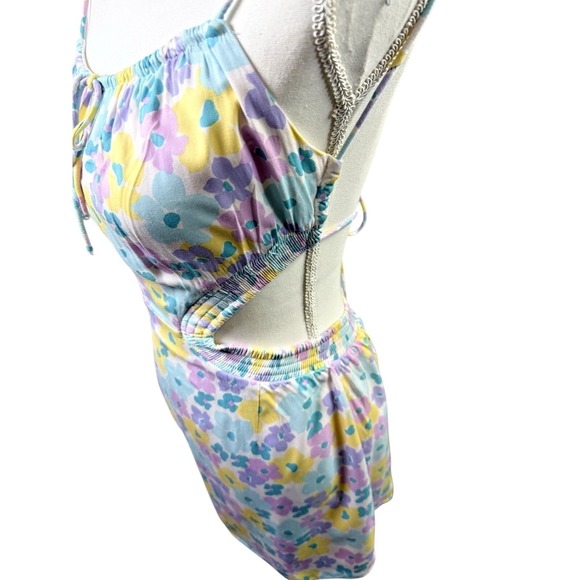SABO Women's Pastel Floral Backless Cut-Out Mini Dress Size Medium - Picture 5 of 11